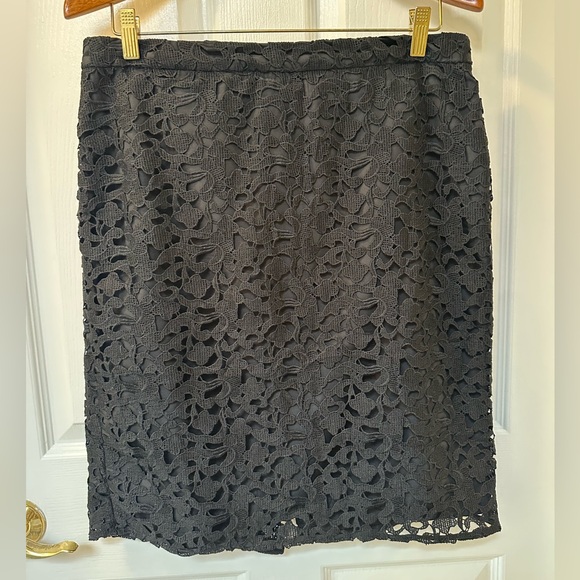 J. Crew Dresses & Skirts - J. Crew Black Lace Pencil Skirt Size 10